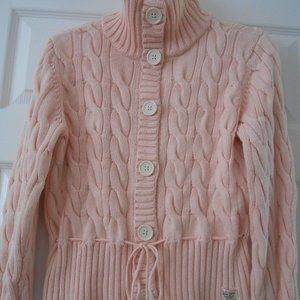 Ralph Lauren size L cable knit button down sweater.